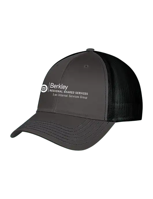 Charcoal & Black Mesh Trucker Cap Snap Back w/Berkley RSS logo