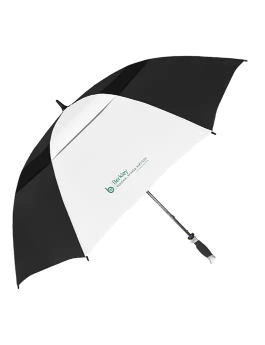 Black/White Vented Typhoon Tamer Golf Umbrella w/Berkley RSS logo