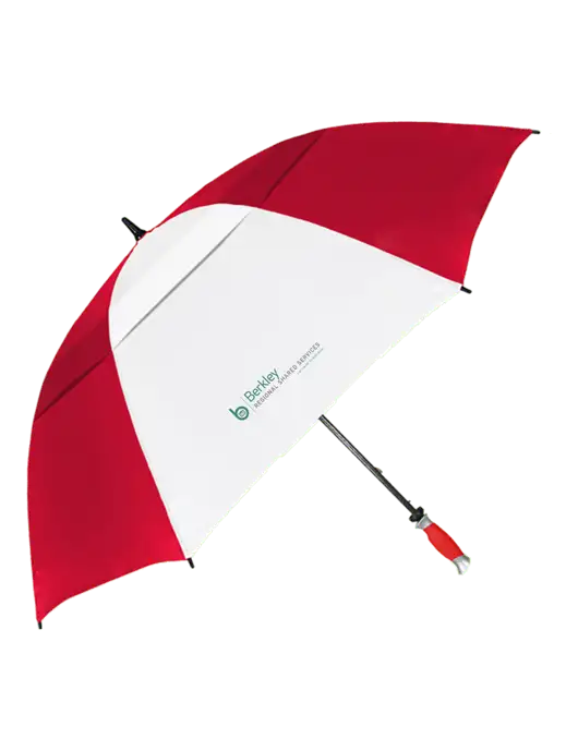 Red/White Vented Typhoon Tamer Golf Umbrella w/Berkley RSS logo