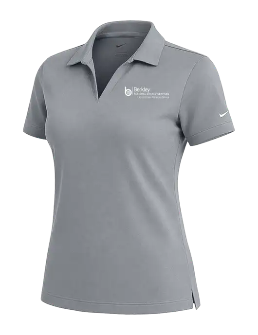 NIKE Medium Grey Womens Dri-Fit Micro Pique Polo w/Berkley RSS logo