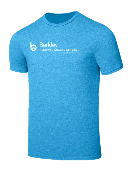 Seriously Soft Heathered Sapphire Blue T-Shirt w/Berkley RSS logo