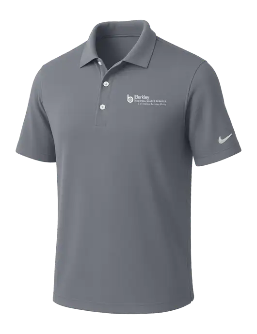 NIKE Medium Grey Dri-Fit Micro Pique Polo w/Berkley RSS logo