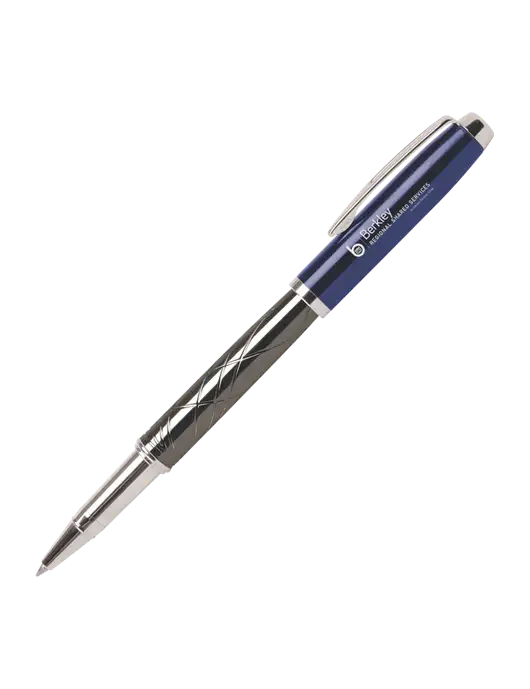 Modernist Blue Rollerball Pen - Black Ink w/Berkley RSS logo