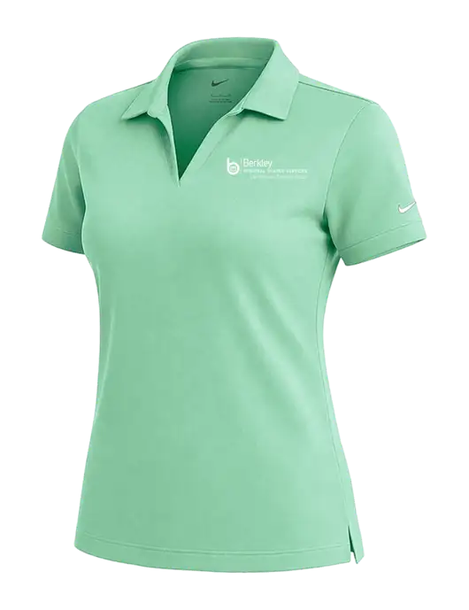 NIKE Very Light Green Womens Dri-Fit Micro Pique Polo w/Berkley RSS logo