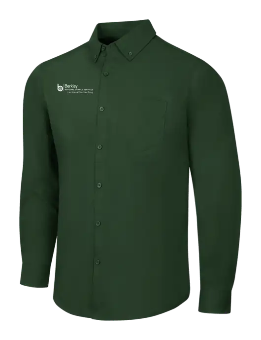 Forest Green Long Sleeve Carefree Poplin Shirt w/Berkley RSS logo