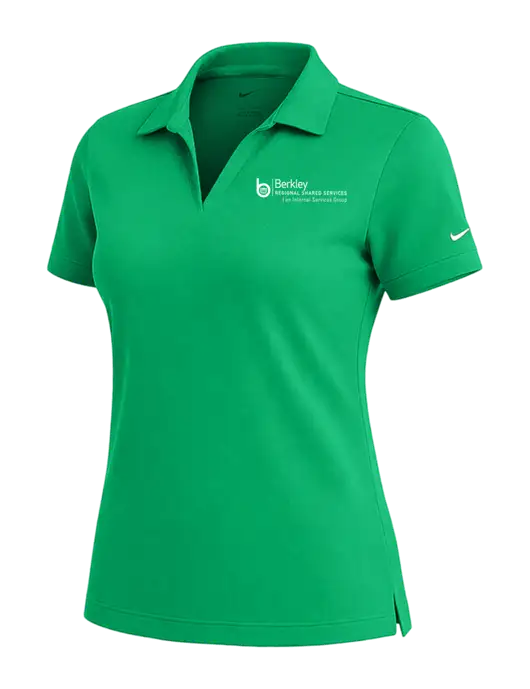 NIKE Kelly Green Womens Dri-Fit Micro Pique Polo w/Berkley RSS logo