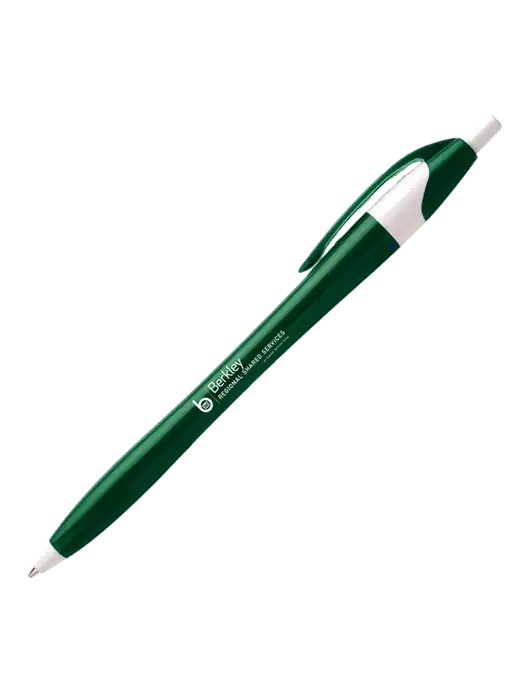 Novella Green/White Executive Pen - Blue Ink w/Berkley RSS logo