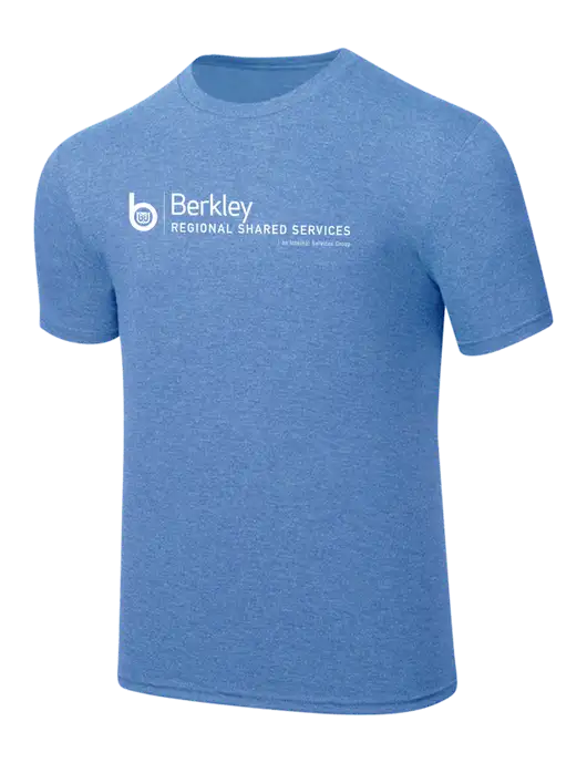 Simply Soft Carolina Blue Frost 4.5oz  Poly/Combed Ring Spun Cotton T-Shirt w/Berkley RSS logo