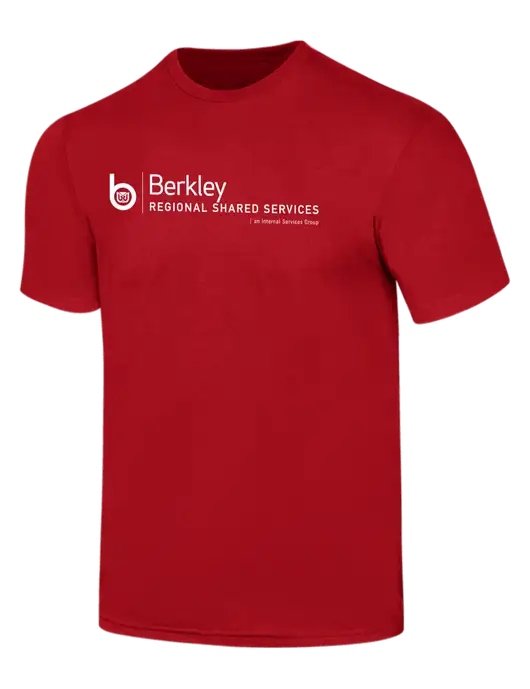 Simply Soft Red 4.5oz  Poly/Combed Ring Spun Cotton T-Shirt w/Berkley RSS logo