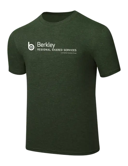 Simply Soft Heathered Forest Green 4.5oz  Poly/Combed Ring Spun Cotton T-Shirt w/Berkley RSS logo