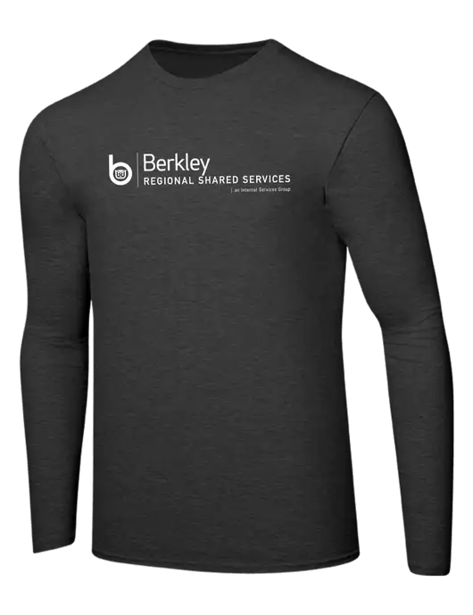 Ring Spun Dark Heather Grey 4.5 oz Long Sleeve T-Shirt w/Berkley RSS logo