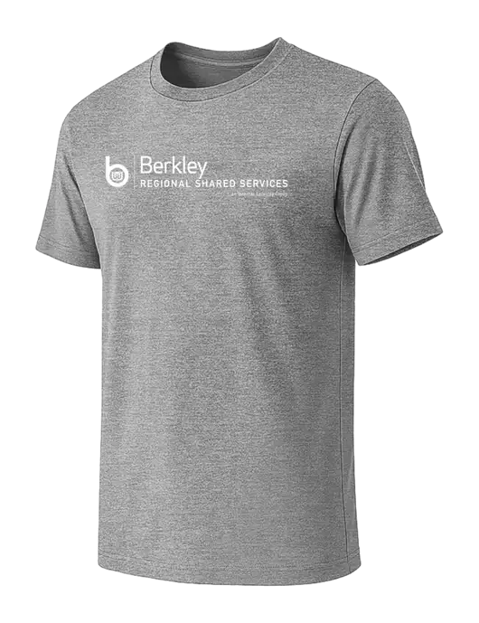 BELLA+CANVAS Heather Grey CVC Short Sleeve Tee w/Berkley RSS logo