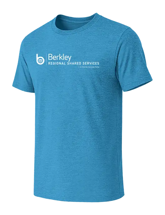 BELLA+CANVAS Heather Sapphire CVC Short Sleeve Tee w/Berkley RSS logo