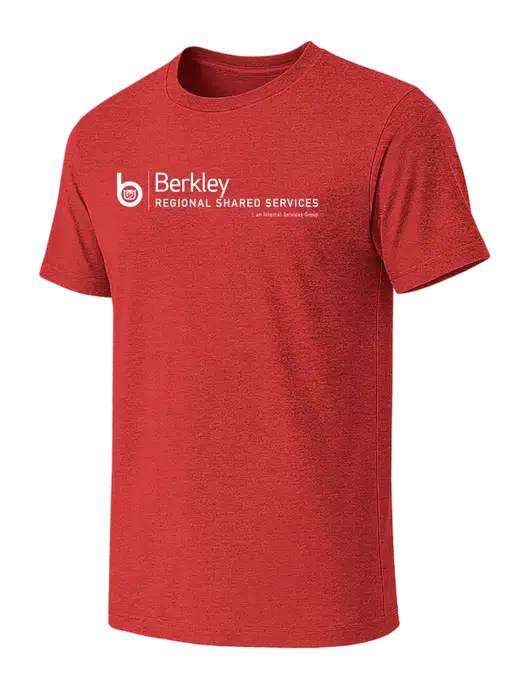 BELLA+CANVAS Heather Red CVC Short Sleeve Tee w/Berkley RSS logo