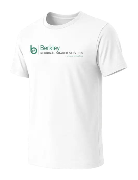 BELLA+CANVAS White Blend CVC Short Sleeve Tee w/Berkley RSS logo