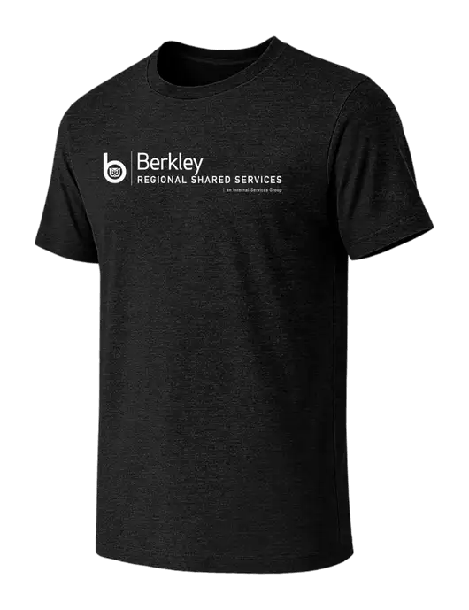 BELLA+CANVAS Black Heather CVC Short Sleeve Tee w/Berkley RSS logo