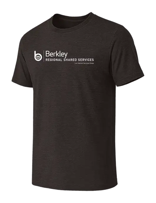 BELLA+CANVAS Dark Grey Heather CVC Short Sleeve Tee w/Berkley RSS logo