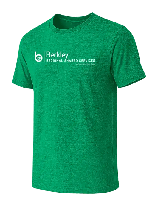 BELLA+CANVAS Heather Kelly Green CVC Short Sleeve Tee w/Berkley RSS logo