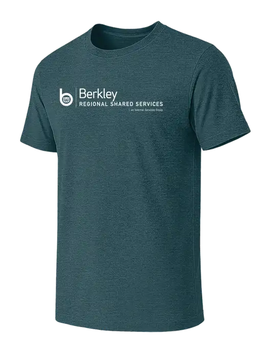 BELLA+CANVAS Heather Dark Teal CVC Short Sleeve Tee w/Berkley RSS logo