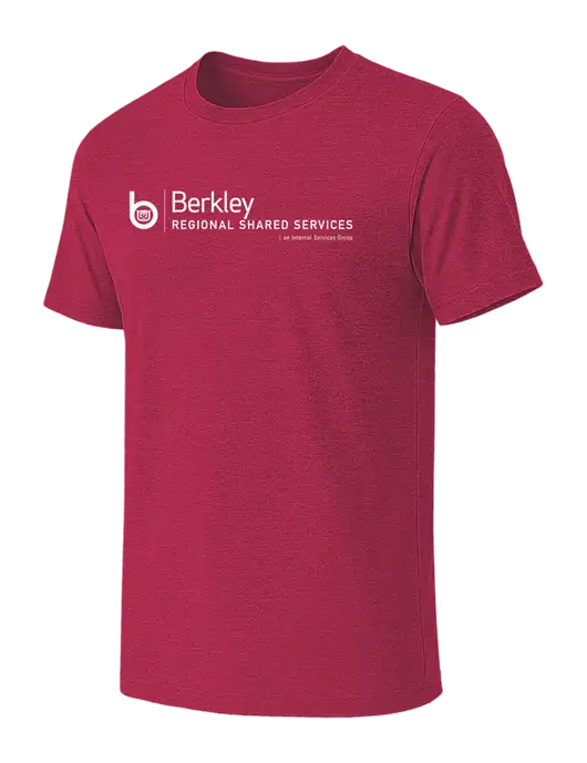 BELLA+CANVAS Heather Raspberry CVC Short Sleeve Tee w/Berkley RSS logo