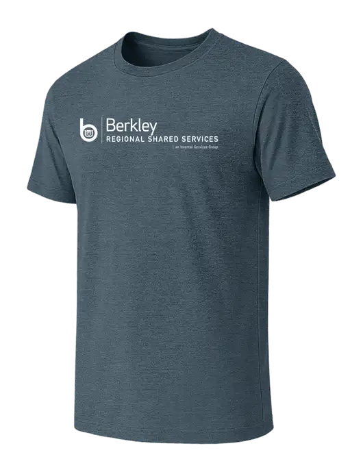 BELLA+CANVAS Heather Slate Blue CVC Short Sleeve Tee w/Berkley RSS logo
