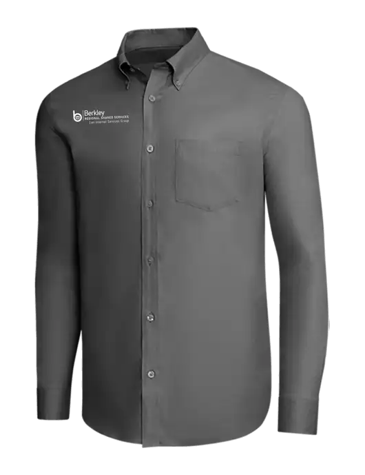 Brooks Brothers Dark Grey Wrinkle-Free Stretch Pinpoint Shirt w/Berkley RSS logo