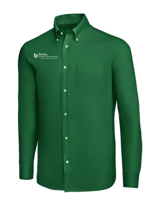Brooks Brothers Medium Green Wrinkle-Free Stretch Nailhead Shirt w/Berkley RSS logo