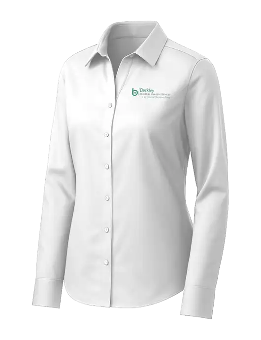 Brooks Brothers Womens White Wrinkle-Free Stretch Pinpoint Shirt w/Berkley RSS logo