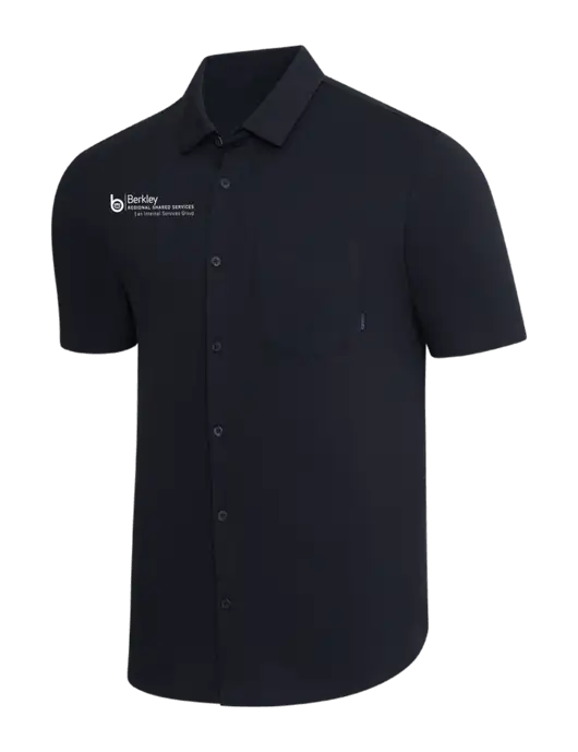 OGIO Black Extend Short Sleeve Button Up Shirt w/Berkley RSS logo
