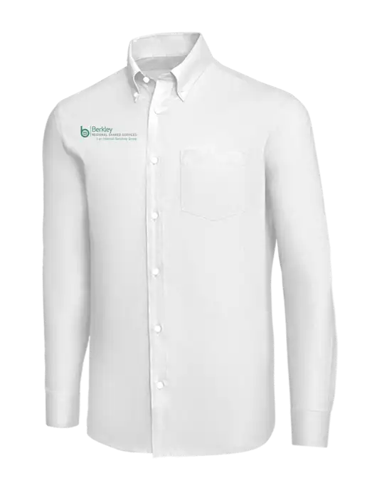 Brooks Brothers White Wrinkle-Free Stretch Nailhead Shirt w/Berkley RSS logo