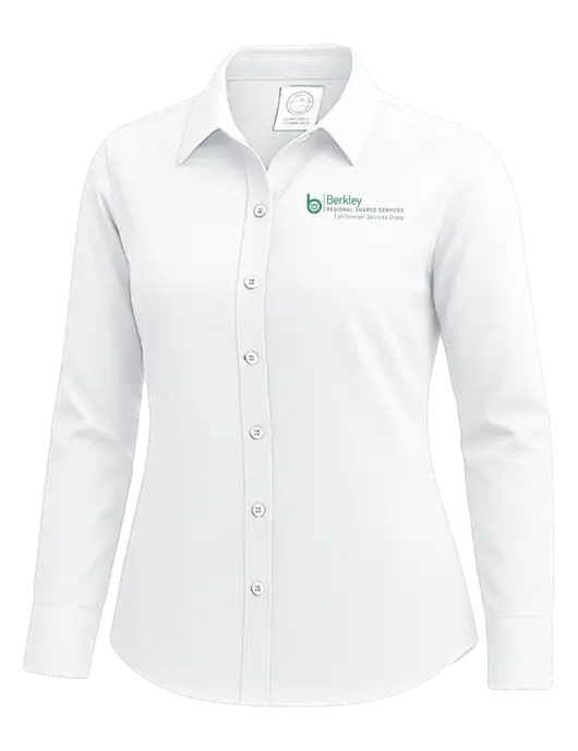 Brooks Brothers Womens White Wrinkle-Free Stretch Nailhead Shirt w/Berkley RSS logo