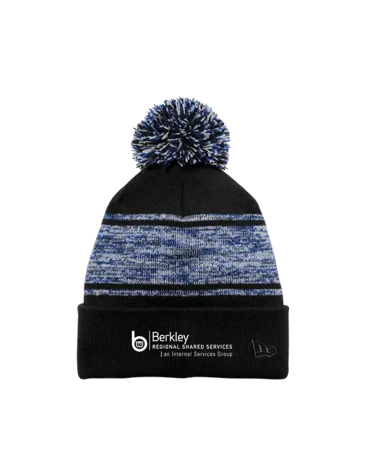 New Era Black/Royal Knit Chilled Pom Beanie w/Berkley RSS logo