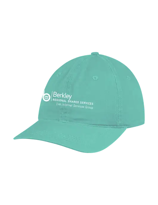 Garment Washed Unstructured Twill Very Light Teal Cap w/Berkley RSS logo