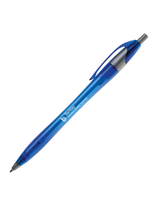 Novella Translucent Blue/Silver Jewel Pen - Blue Ink w/Berkley RSS logo
