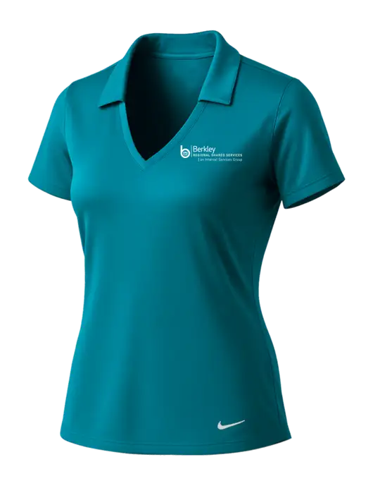 NIKE Dark Teal Womens Dri-Fit Vertical Mesh Polo w/Berkley RSS logo
