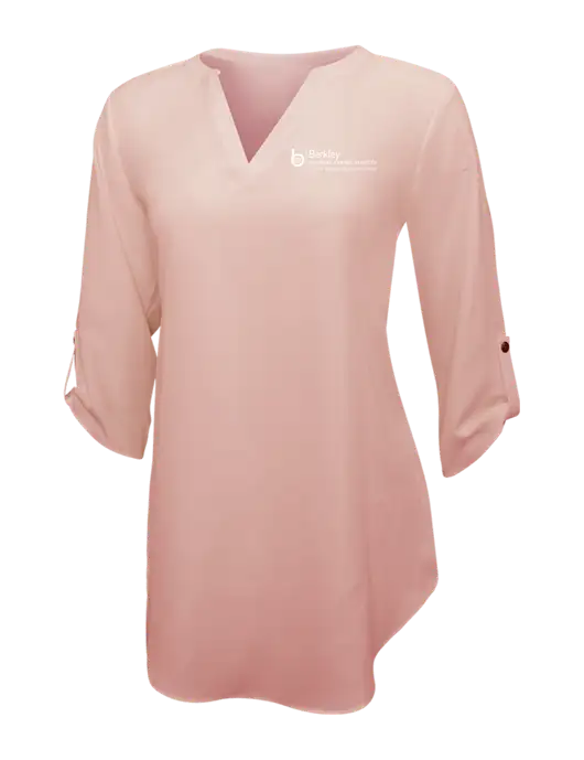 Light Coral Womens 3/4 Sleeve Tunic Blouse w/Berkley RSS logo