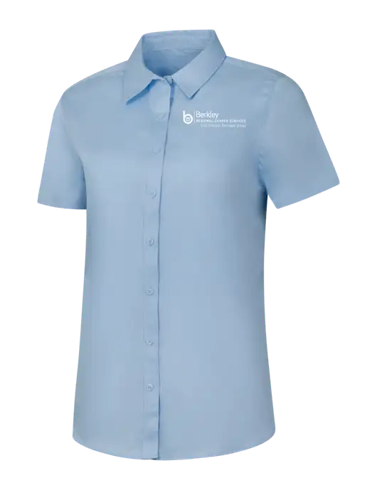 Womens Light Blue Short Sleeve Superpro React Twill Shirt w/Berkley RSS logo
