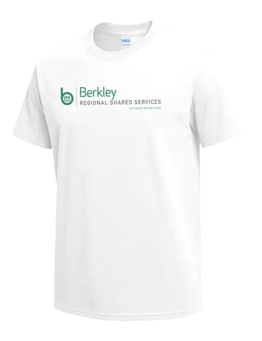 White Heavyweight 6.1 oz T-Shirt w/Berkley RSS logo
