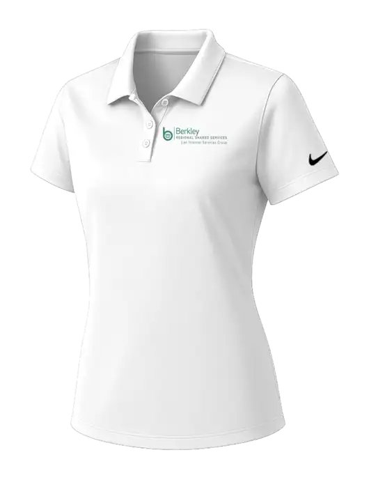Nike Womens White Dry Essential Solid Polo w/Berkley RSS logo