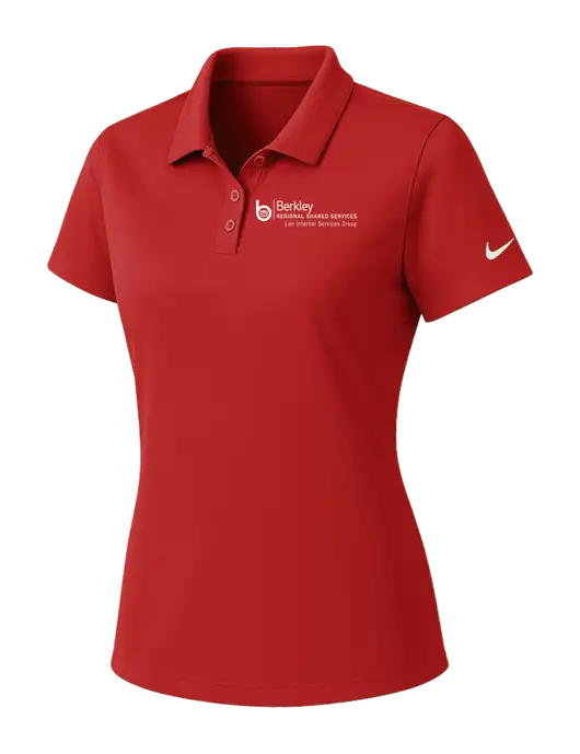 Nike Womens Red Dry Essential Solid Polo w/Berkley RSS logo