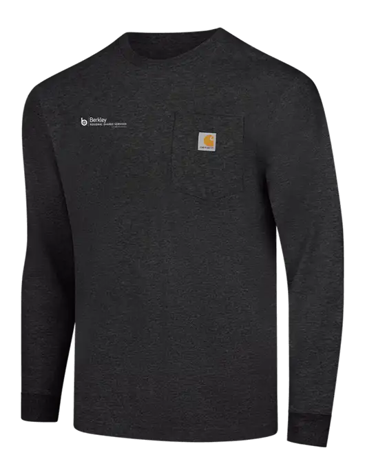 Carhartt Dark Grey Heather Workwear Pocket Long Sleeve T-Shirt w/Berkley RSS logo