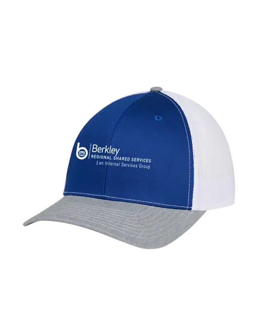 Richardson Adjustable Snapback Original 112 Trucker Cap Royal/HeatherGrey/White Mesh w/Berkley RSS logo