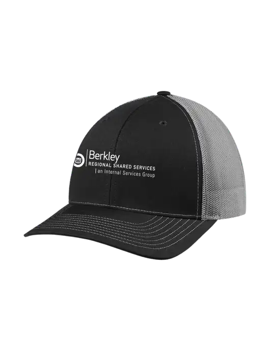 Richardson Adjustable Snapback Original 112 Trucker Cap Black w/Charcoal Mesh w/Berkley RSS logo