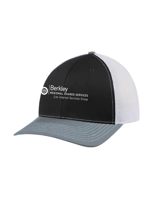 Richardson Adjustable Snapback Original 112 Trucker Cap Black/Light Heather Grey/White Mesh w/Berkley RSS logo