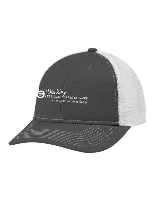 Snapback Ponytail Trucker Cap Dark Grey w/White Mesh w/Berkley RSS logo