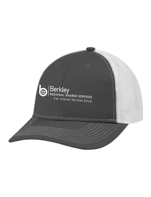 Snapback Ponytail Trucker Cap Dark Grey w/White Mesh w/Berkley RSS logo