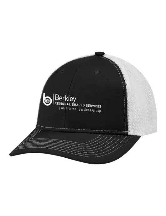 Snapback Ponytail Trucker Cap Black w/White Mesh w/Berkley RSS logo