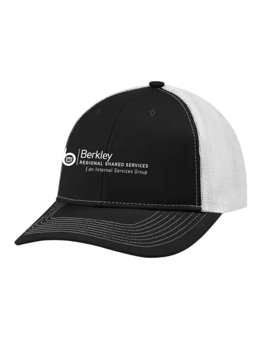 Snapback Ponytail Trucker Cap Black w/White Mesh w/Berkley RSS logo