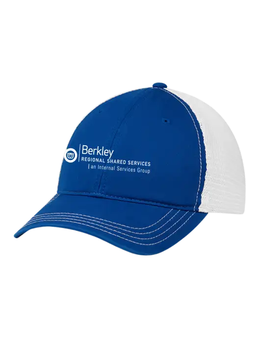Richardson 111 Garment Washed Trucker Cap Royal w/White Mesh w/Berkley RSS logo
