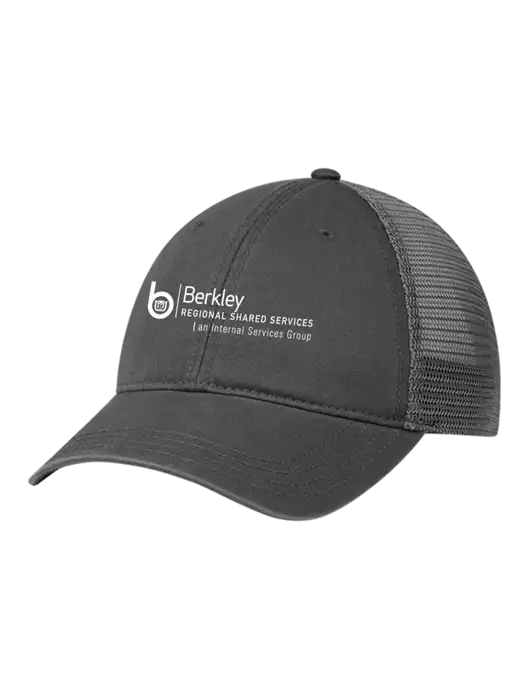 Richardson 111 Garment Washed Trucker Cap Charcoal w/Charcoal Mesh w/Berkley RSS logo